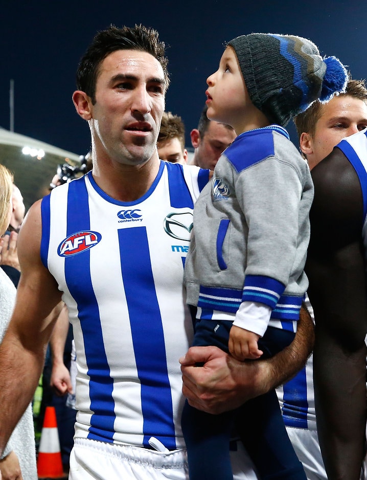 AFL 2016 First Elimination Final - Adelaide v North Melbourne ADELAIDE, AUSTRALIA - SEPTEMBER 10: Michael Firrito of the Kangaroos leaves the field after his final game for the club during the 2016 AFL First Elimination Final match between the Adelaide Crows and the North Melbourne Kangaroos at the Adelaide Oval on September 10, 2016 in Adelaide, Australia. (Photo by Adam Trafford/AFL Media)
